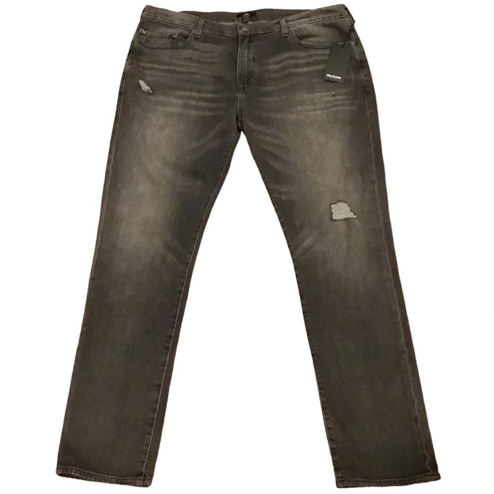 🆕 True Religion GENO Jeans 42 x 34 Big & Tall Relaxed Slim Renegade Asphalt Wash